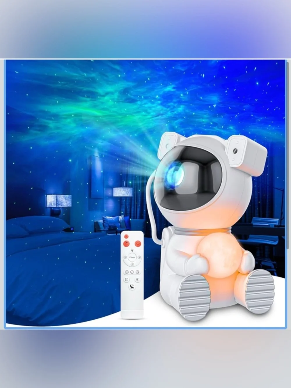 NEW Astronaut Star Galaxy Projector Lantern Night Light White remote & timer